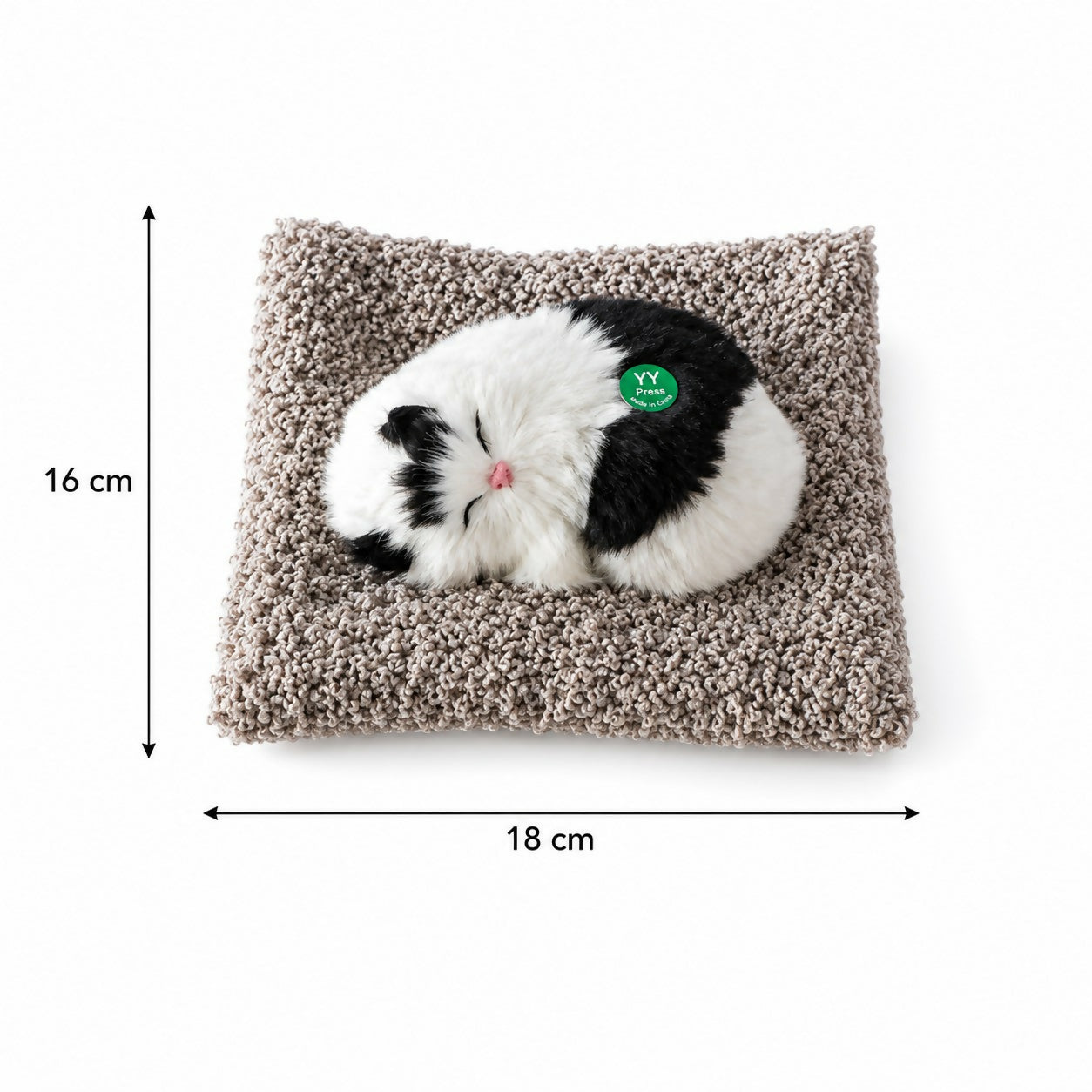 Adorable sleeping cat plush toy in kids room