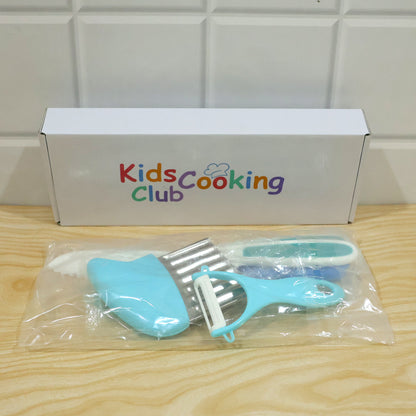 Kids Kitchen Set with Serrated Knives, Peeler and Crinkle Cutter (6 in 1)