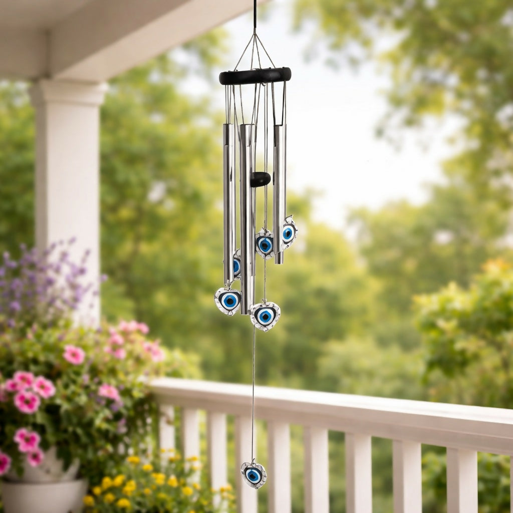 Metal Evil Eye Wind Chime for Balcony, Garden & Home Entrance Decor