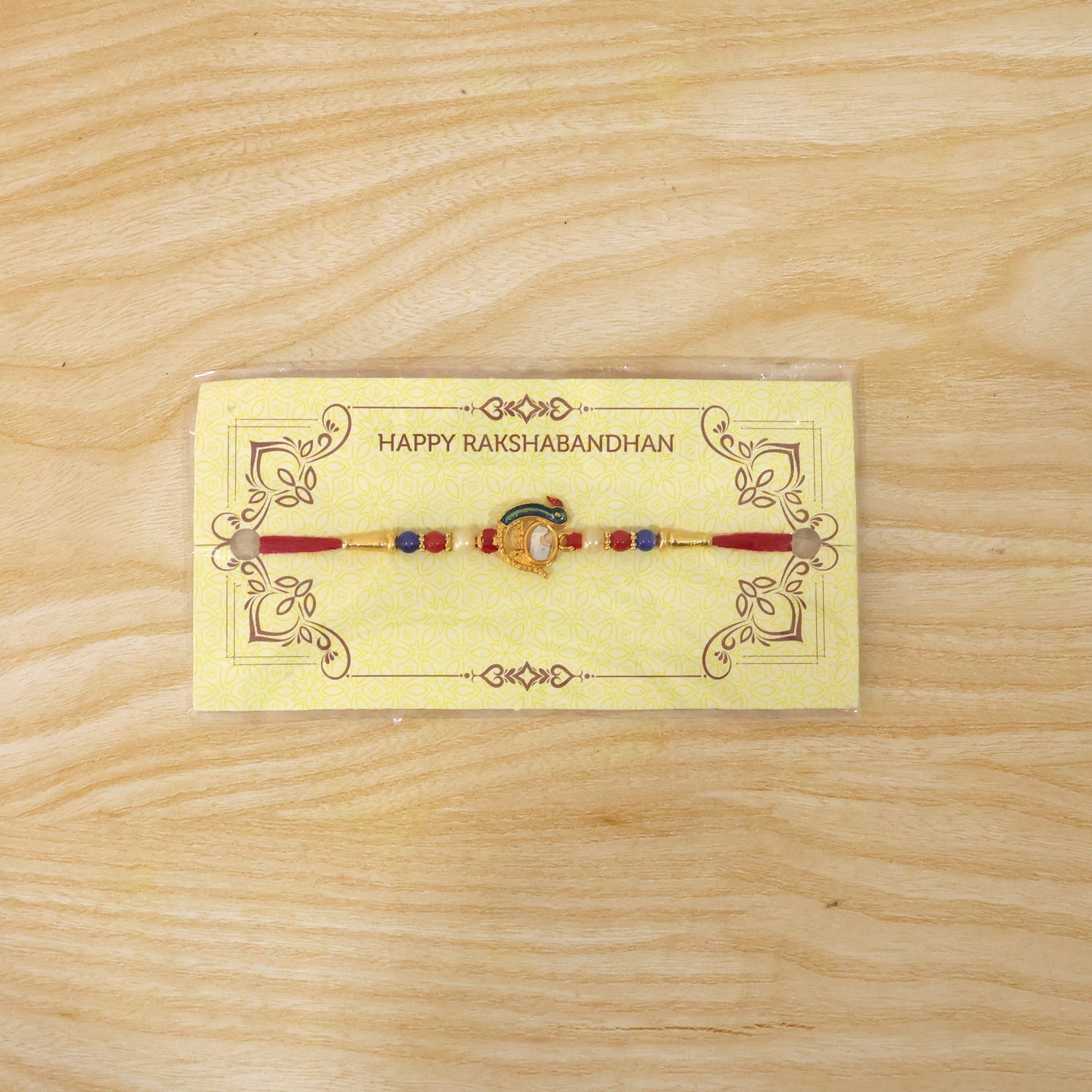Elegant Stone Studs Rakhi Traditional Beaded Brother Gift (5pcs)