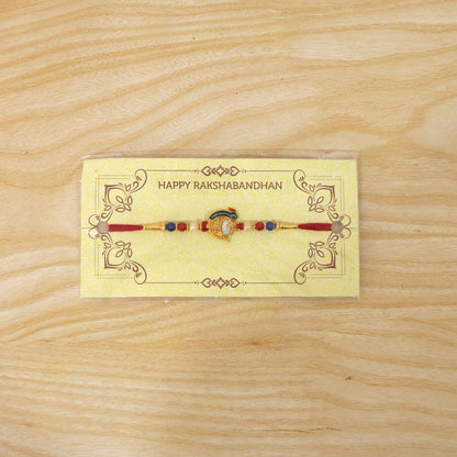 Elegant Stone Studs Rakhi Traditional Beaded Brother Gift (5pcs)