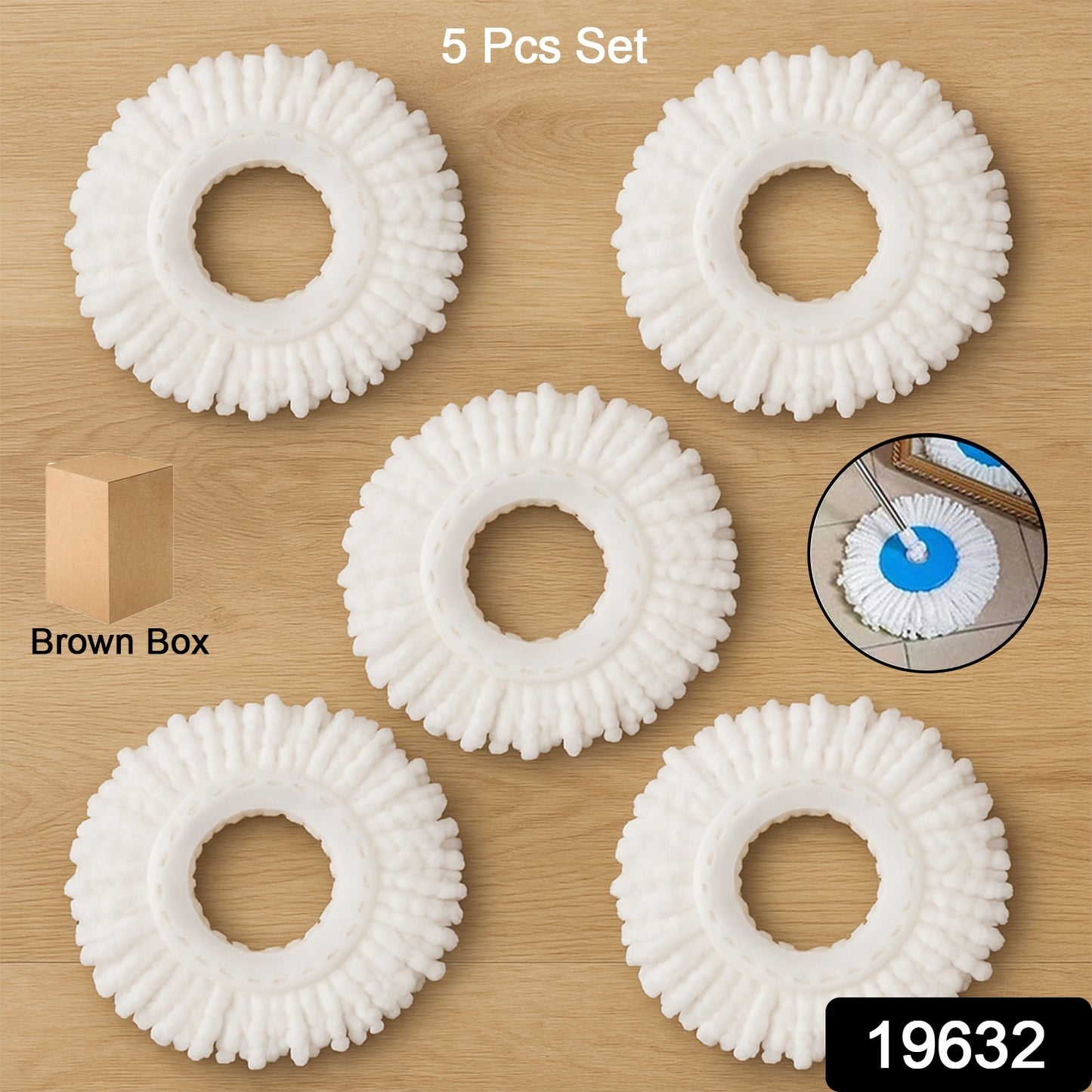 360° Rotating Microfiber Mop Replacement Head