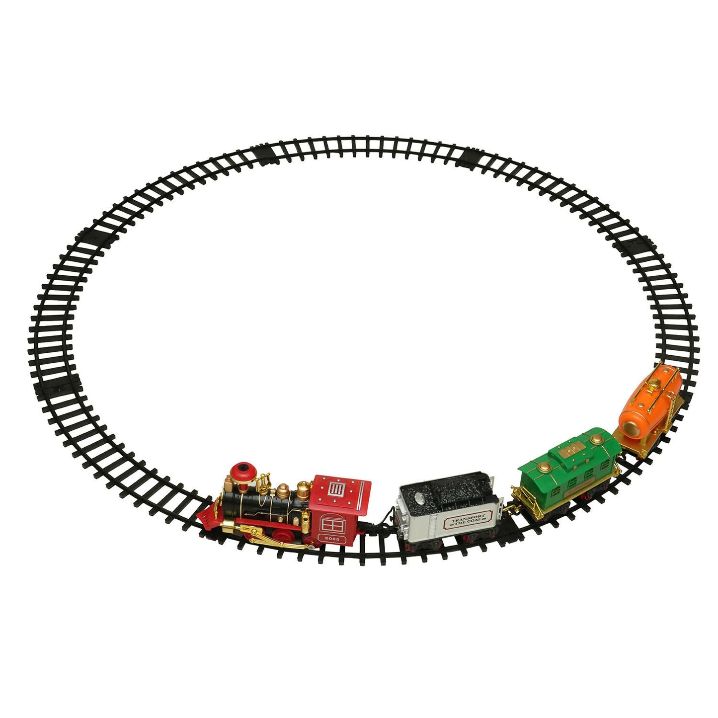Train set including passenger, coal and oil wagons