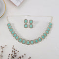 American Diamond Necklace Set – Sky Blue Studded Jewelry