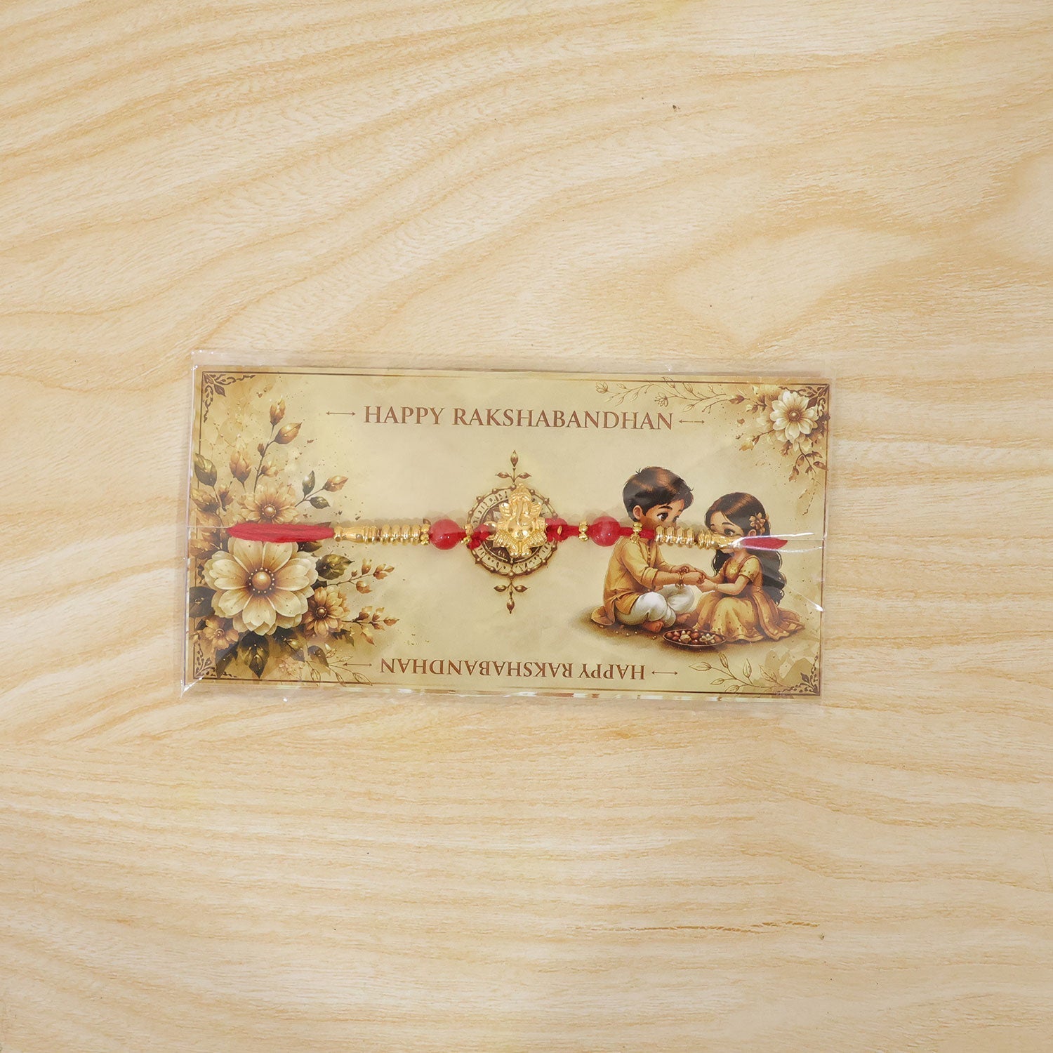 Ganesha Rakhi Traditional Charm for Brother on Raksha Bandhan (5pcs)