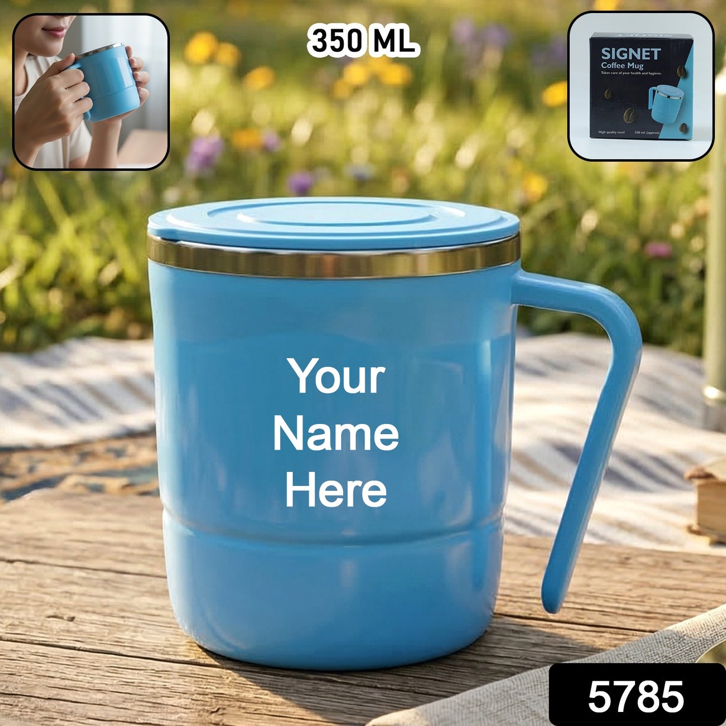 Customize 350ml Stainless Steel Mug: Insulated, Leakproof Lid, Hot/Cold (Mix Color)