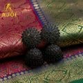 Elegant Black Oxidized Floral Jhumka Earrings with Intricate Traditional Detailing