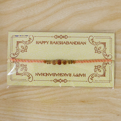 Beautiful Silver Style Rakhi with Soft Beads, Stone Detail and Premium Festive Look