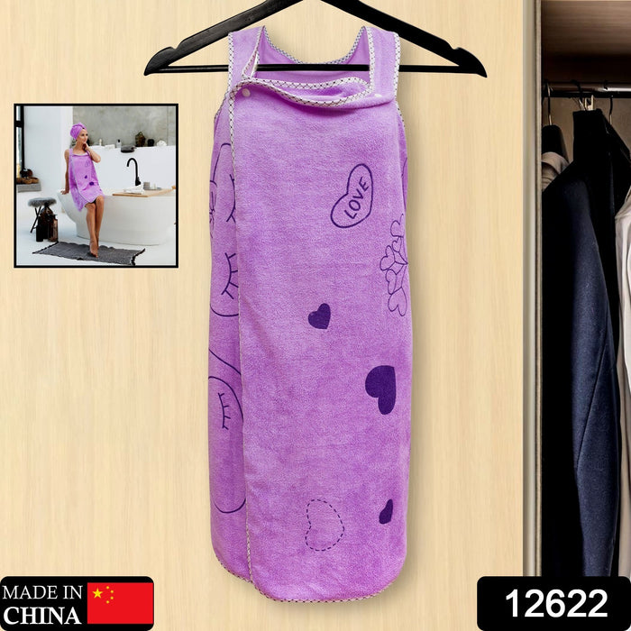 12622 Soft Cotton Bathrobe for Girls & Women | Bath Robe Towel for Women | Quick Dry Dress Towel for Ladies (1Pc)