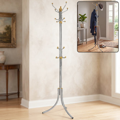 Metal floor standing coat rack