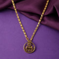 Gold Finish Mahakal Trishul Damru Pendant Chain – Sacred Accessory for Devotion