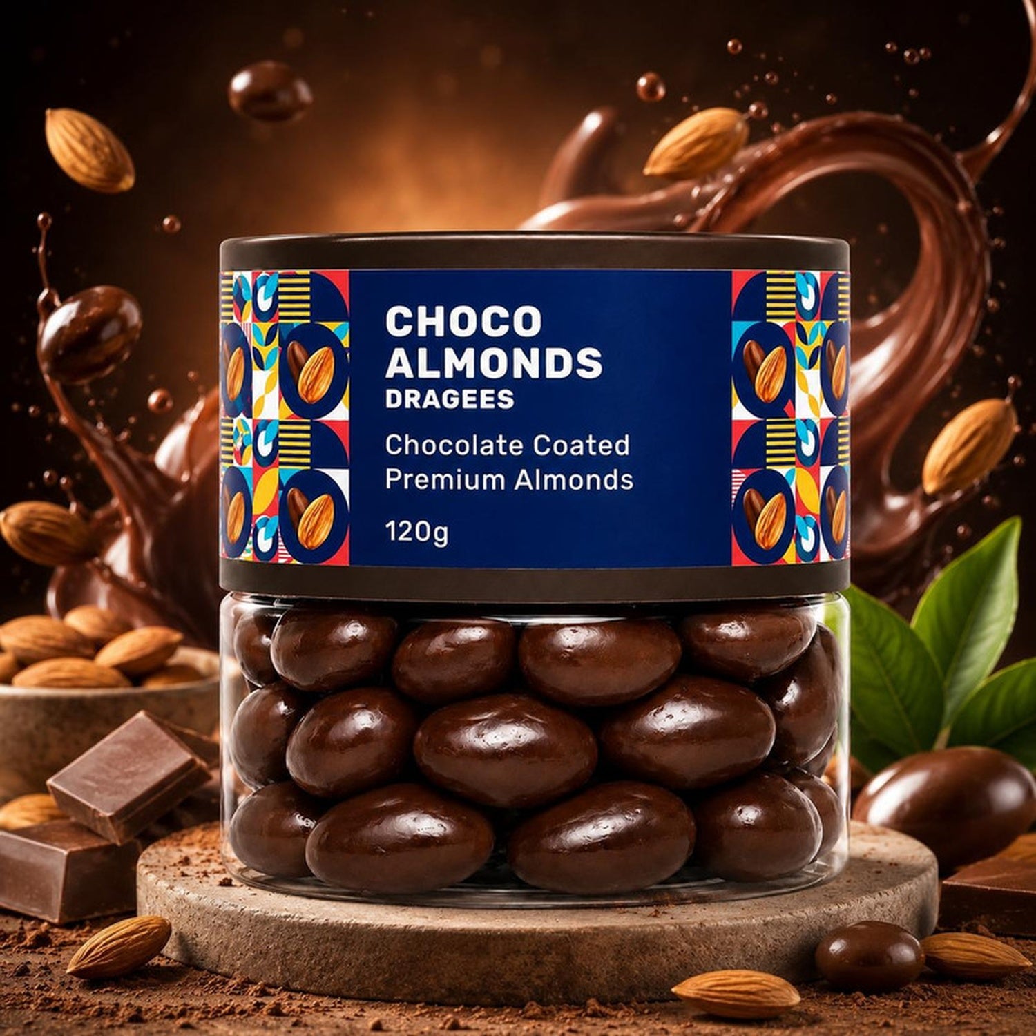 Oracle Choco Almonds Dragees, Smooth Chocolate-Coated Crunchy Premium Badam Treat 120g