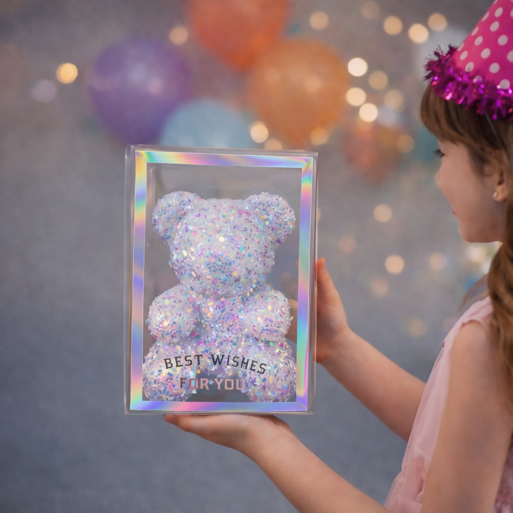Crystal Glitter Teddy Bear Showpiece with Gift Display Box