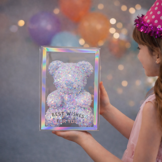 Crystal Glitter Teddy Bear Showpiece with Gift Display Box