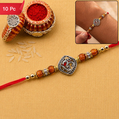 Om Rakhi Spiritual Beaded Design for Brother (10pcs)