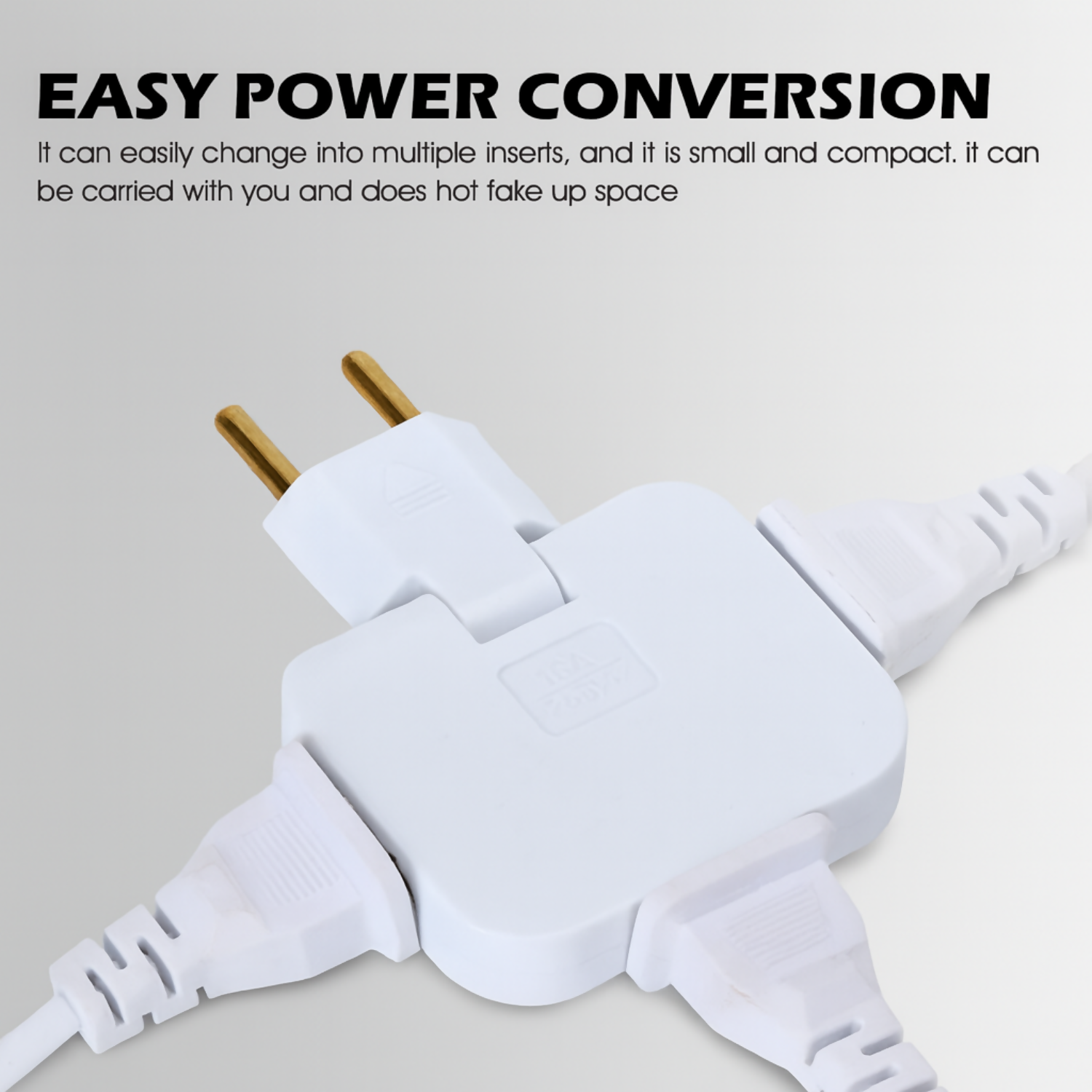 Travel Converter 180° Swivel Plug Universal Power Adapter 16A 250V