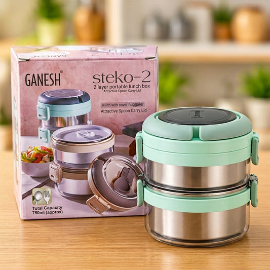 Stainless Steel Insulated Lunch Box – Leakproof Double Layer Tiffin