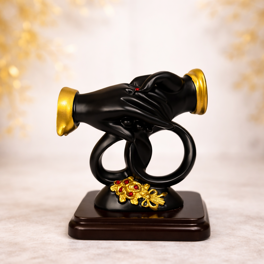 Decorative Couple Hands Showpiece with Stand for Home Décor