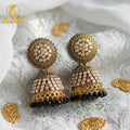 Antique Gold Pearl Jhumka Earrings – Traditional Charm & Elegant Design