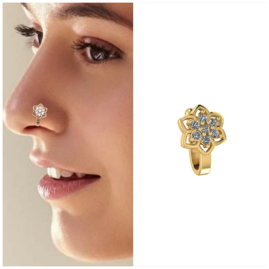 AD Stone Gold & Silver Tone Nose Clip Set