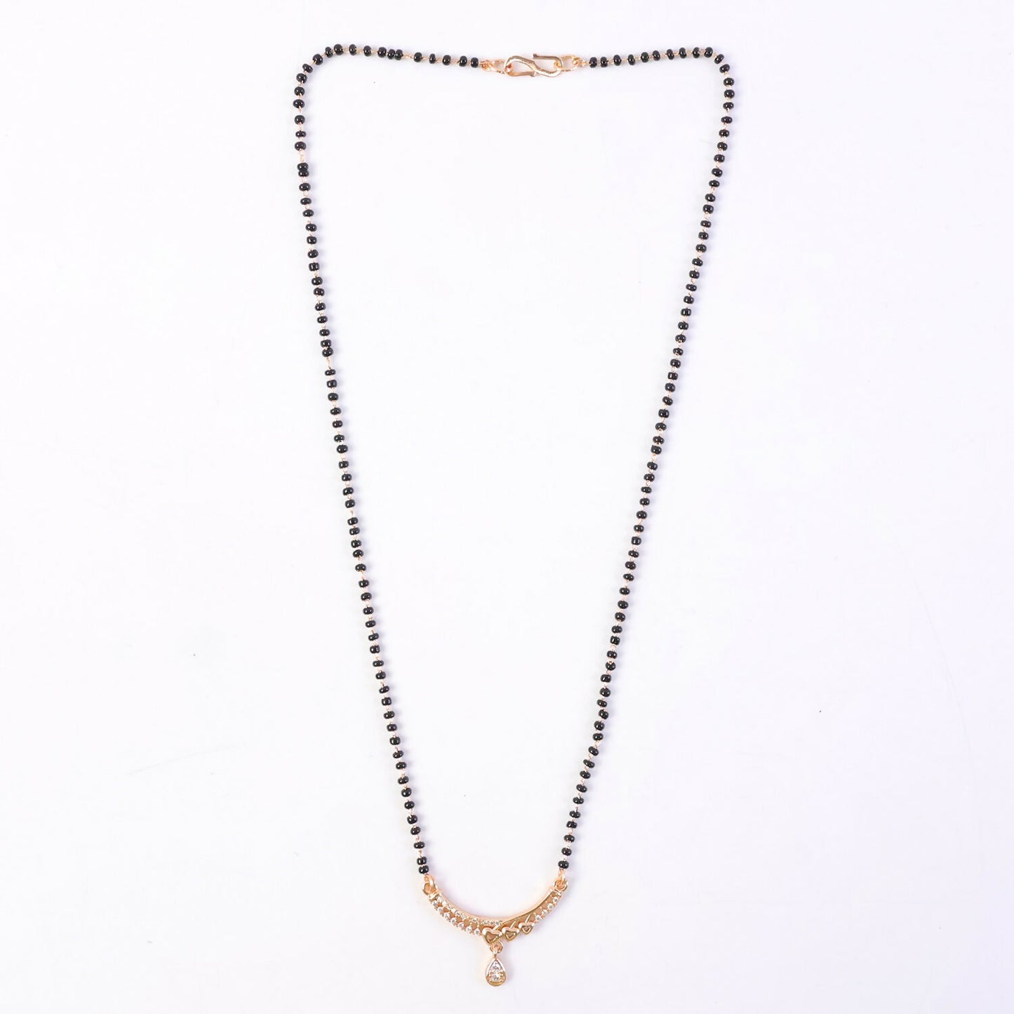 Modern and traditional style mangalsutra necklace in black and gold