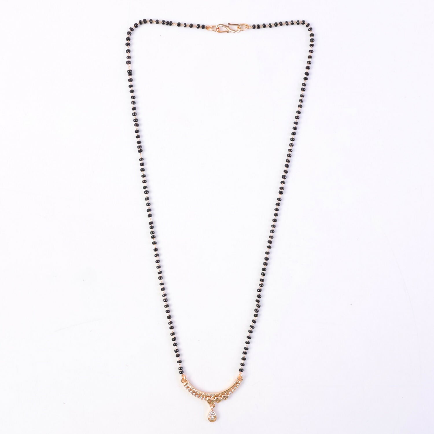 Modern and traditional style mangalsutra necklace in black and gold