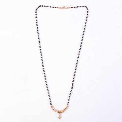 Modern and traditional style mangalsutra necklace in black and gold