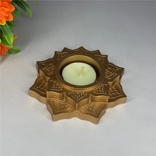Lotus Diya gold tealight candle Elegant Home Decor Handmade