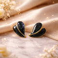 Stud Earrings – Elegant Leaf Design with Glossy Finish