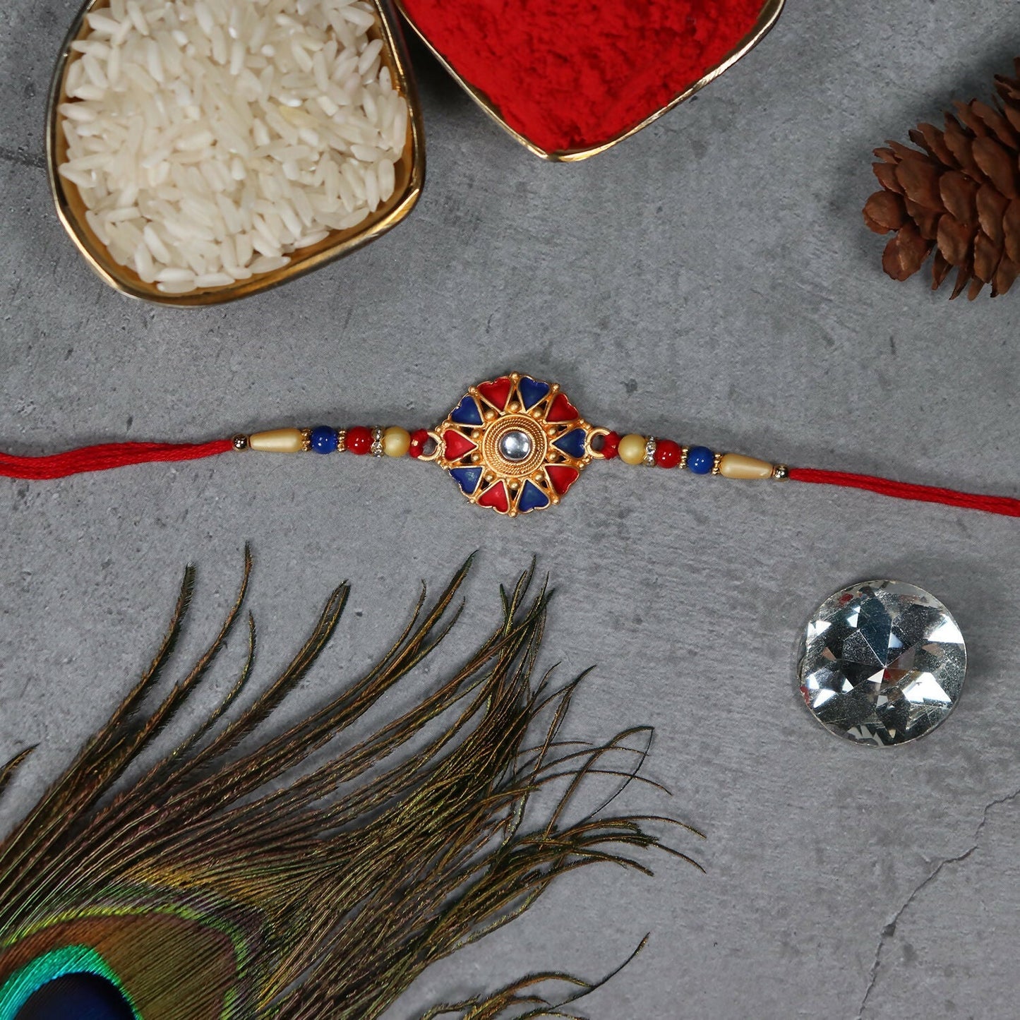 Traditional Rakhi Handcrafted & Skin-Friendly for Raksha Bandhan (5pcs)