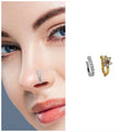 Non-Piercing Nose Clip Set – CZ Hoop & Floral Stud Combo