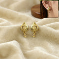 Traditional Gold Plated Geometric Drop Earrings – Elegant Style for Women