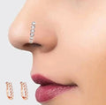 Clip On Nose Pin Combo – Gold, Rose, Silver Non-Piercing Set