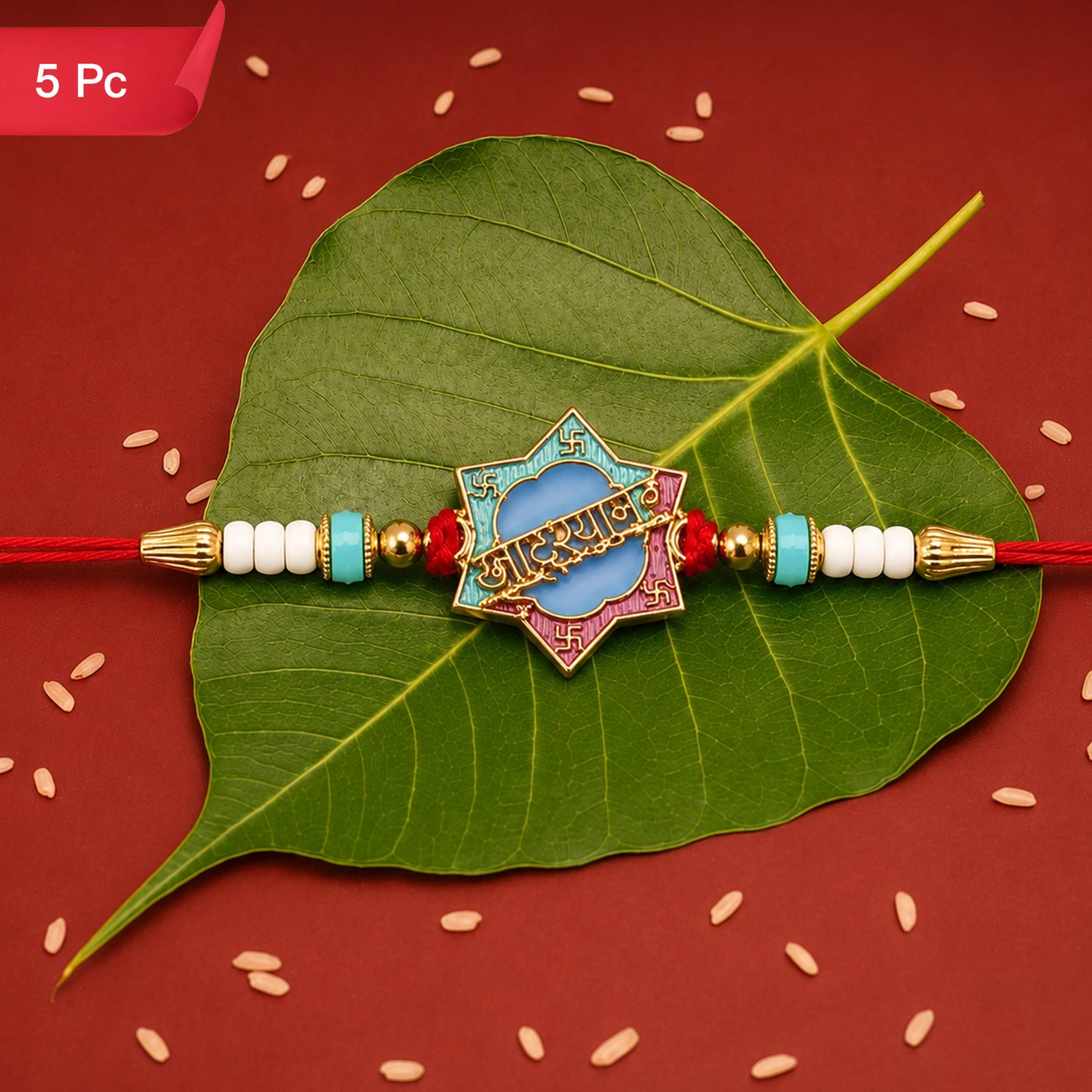 Khatu Shyam Rakhi Colorful Beads for Raksha Bandhan Celebration (5pcs)