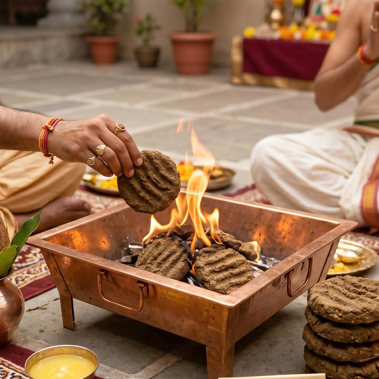 Cow Dung Cakes for Havan Puja Sambrani Dhoop Uple Ritual Use (1 kG)