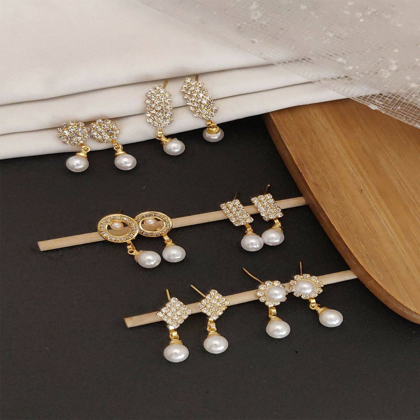 Set of 6 classic gold plated jhumka earrings for women and girls