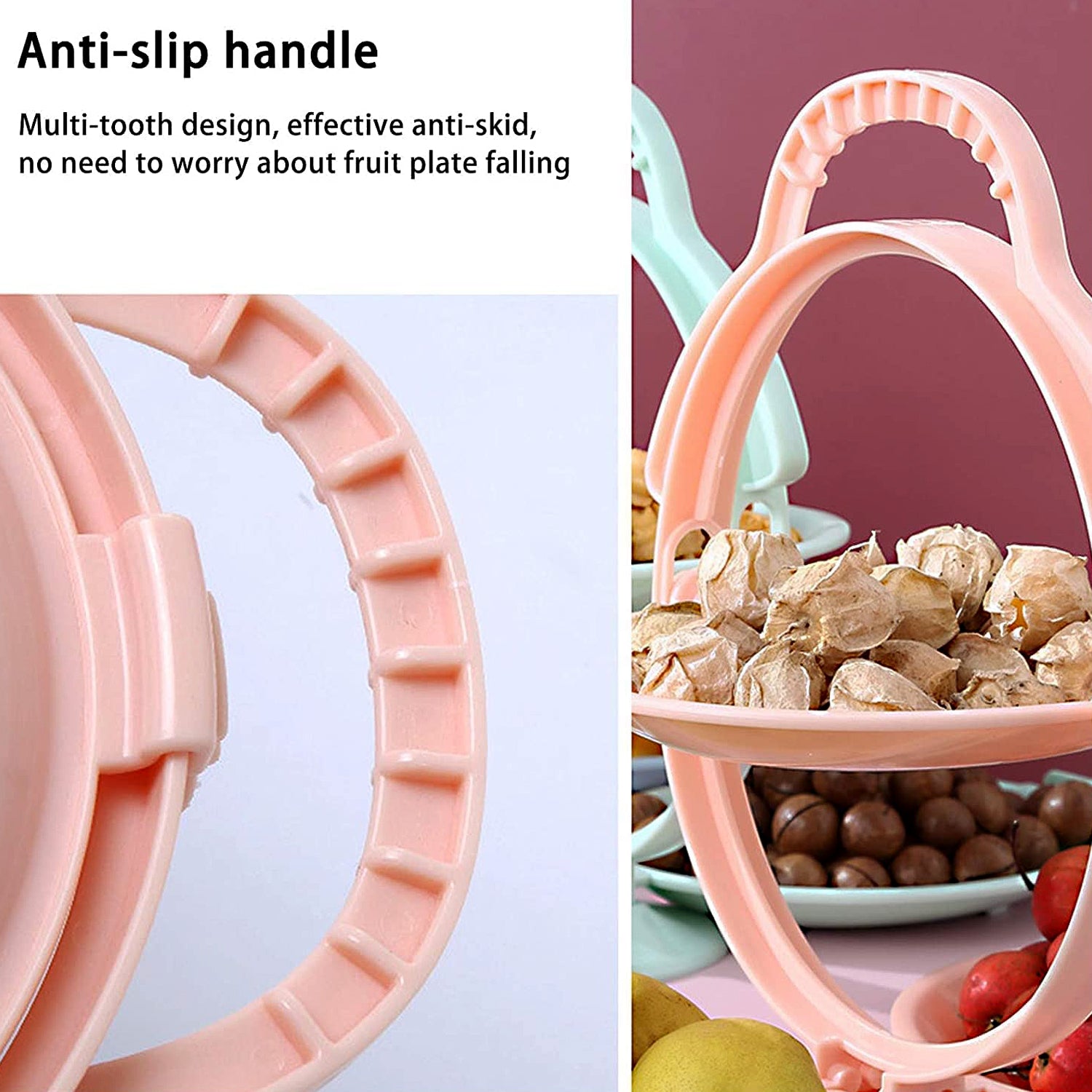 3-Layer Foldable Multi-Purpose Snack, Fruit & Dessert Serving Stand (1 Pc)