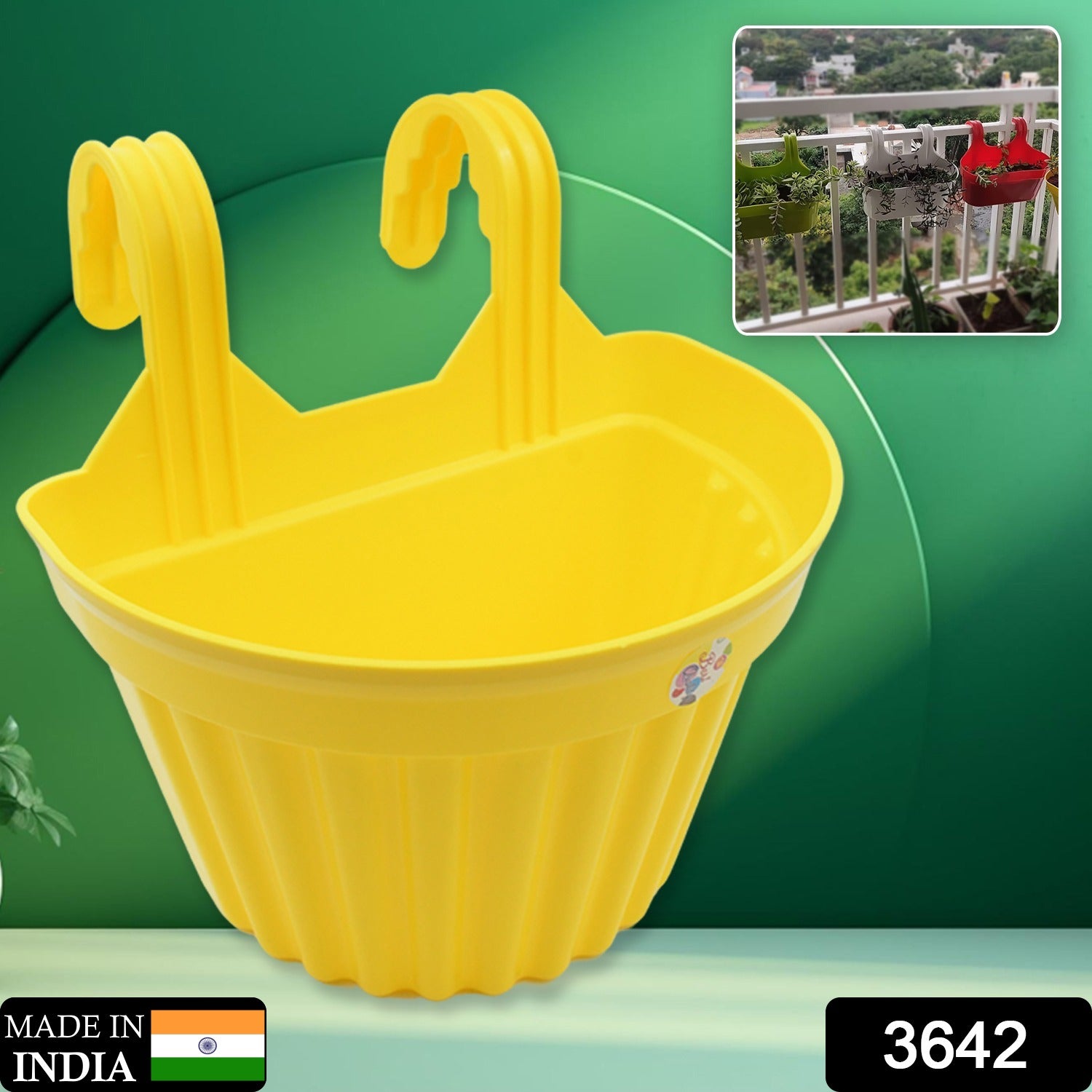 Multicolor Hanging Plastic Planters Orchid Relling , For Plantation,(1pc)