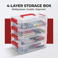 Plastic Storage Box – 4-Layer Transparent Organizer with Handle