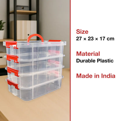 4-Layer Transparent Multipurpose Plastic Storage Box