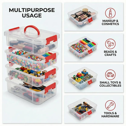 4-Layer Transparent Multipurpose Plastic Storage Box