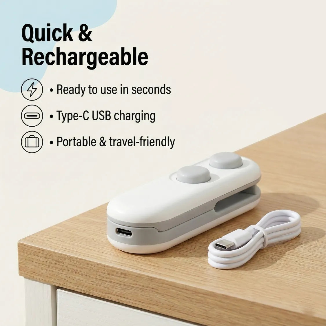 Mini Bag Sealer, 2 in 1 Seal & Cutter Heat Sealers