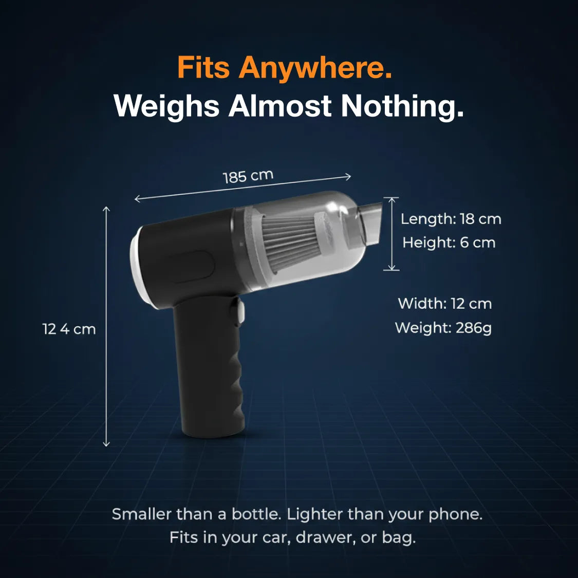 3 in 1 Mini Car Vacuum – Wireless, Rechargeable, Blower & Dust Cleaner for Car & Home