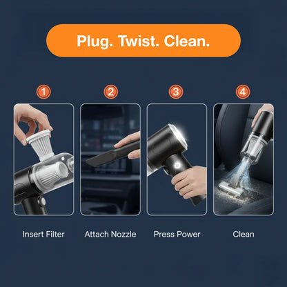 3 in 1 Mini Car Vacuum – Wireless, Rechargeable, Blower & Dust Cleaner for Car & Home