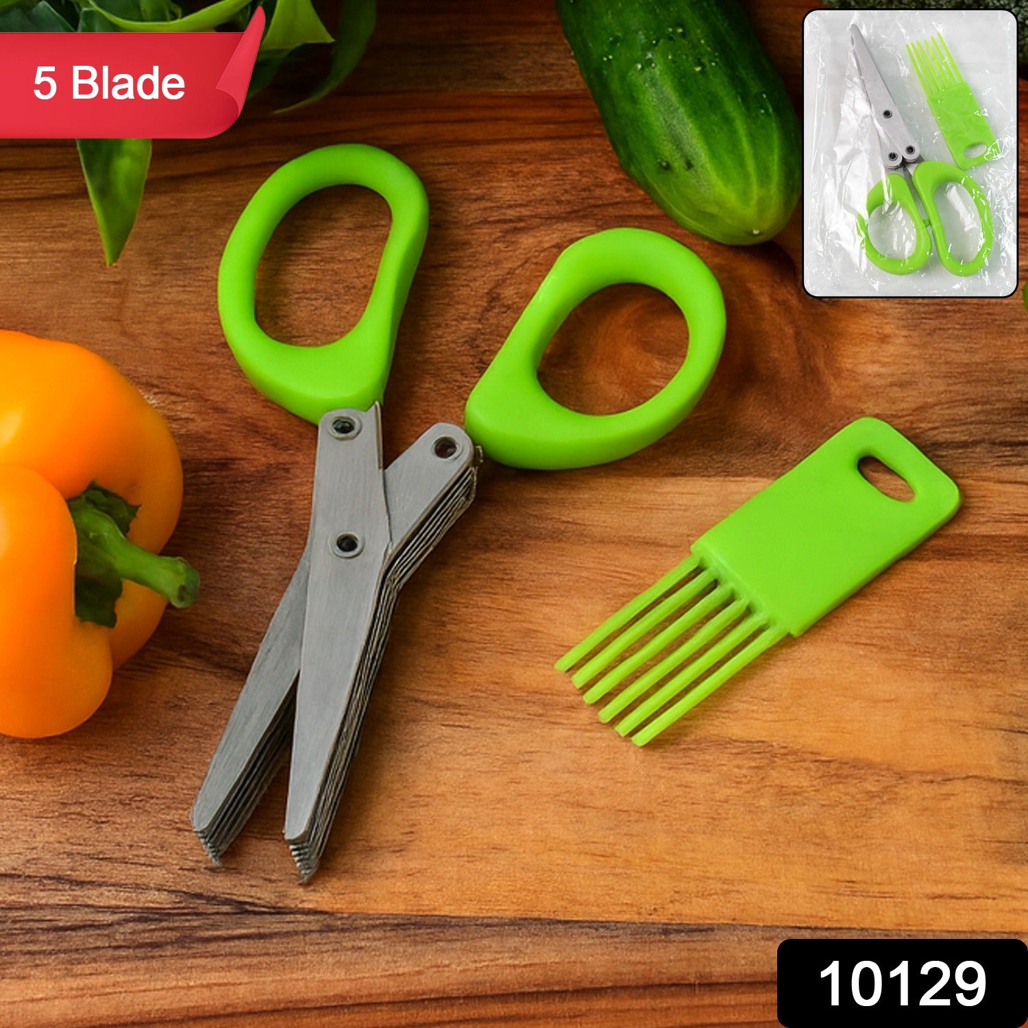 Premium 5-Blade Multipurpose Kitchen Scissors with Cleaning Comb