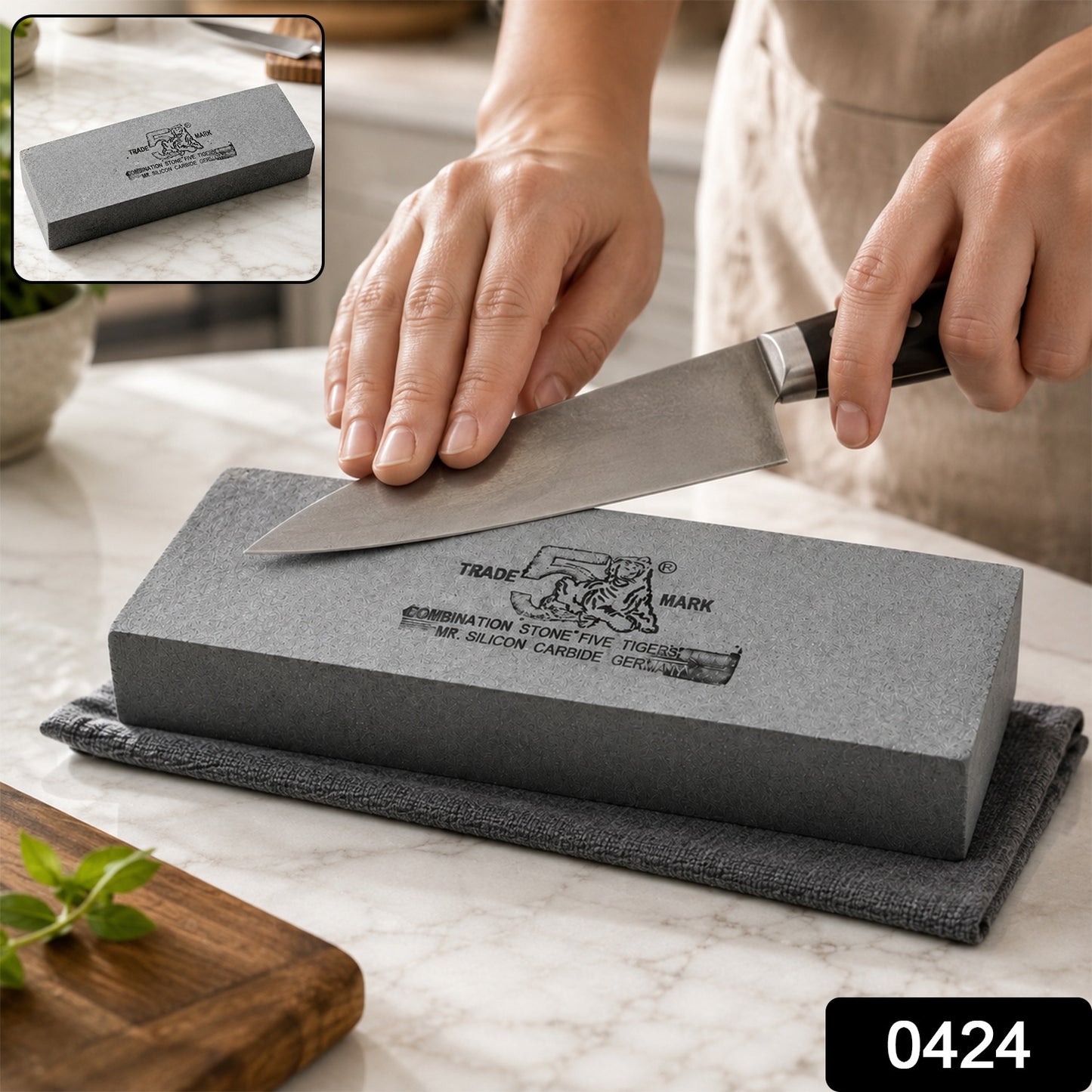 Combination Knife Sharpening Stone Silicon Carbide Whetstone (1 Pc)