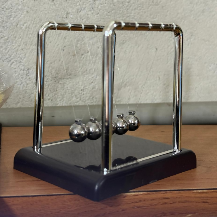 Newton Cradle Desk Toy with Metal Balls for Office Table Decoration (SQAURE)
