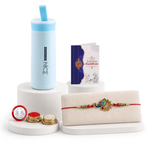Rakhi for Brother with Water Bottle-400ml - Rakshabandhan Gift Set, Pack of 5