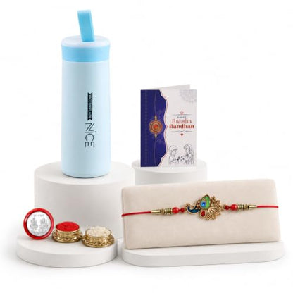 Rakhi for Brother with Water Bottle-400ml - Rakshabandhan Gift Set, Pack of 5