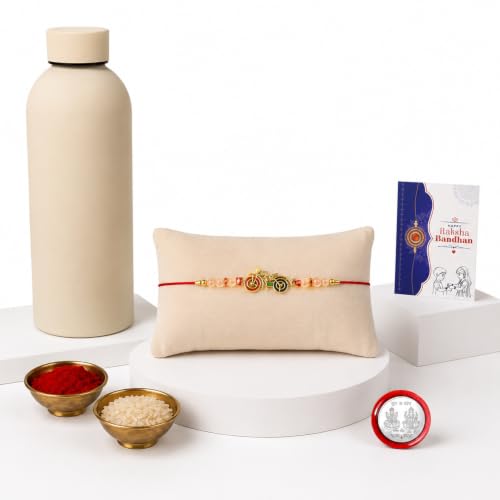 Kids Rakhi Combo - Raksha Bandhan Gift with SS Water Bottle 500ml, Pack of 5 | Rakhi Gift